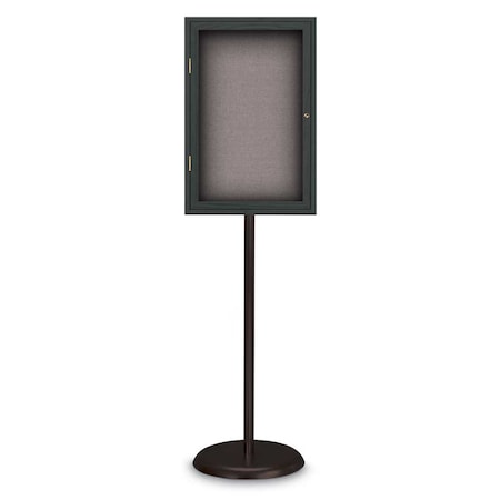 United Visual Products Corkboard, Triple Door, Radius Frame, 72x36", Satin/Buff UV7005-SATIN-BUFF